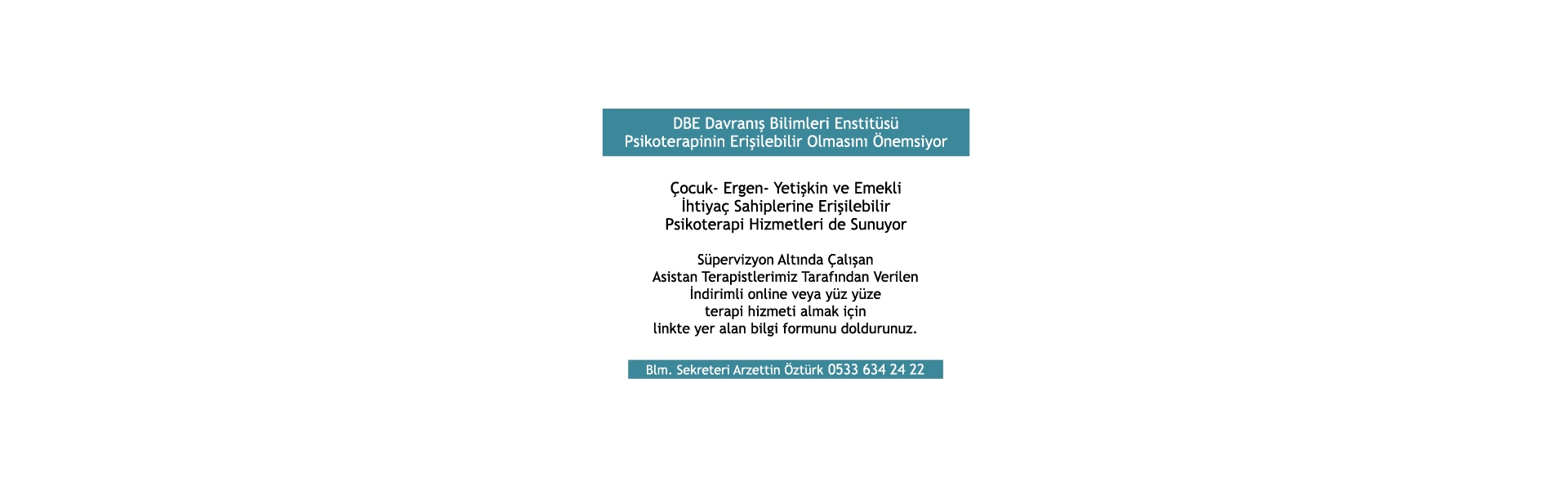 DBE Erişilebilir Psikoterapi Hizmetleri